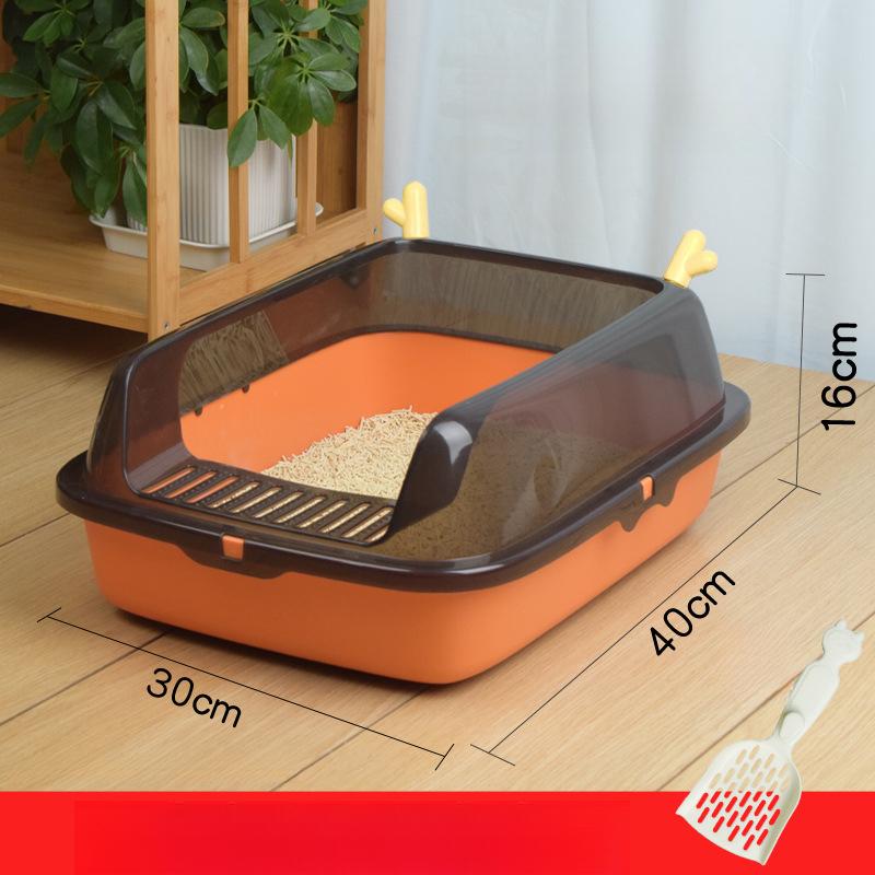Кошачий туалет с защитой от брызг, полузакрытый съемный туалет с высоким ограждением
