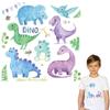 Cute Dino Set Patch Fashion Stripes Heat Press Appliqued Jeans Diy Accessory Sticker Thermal Stickers Iron On Children T-Shirt