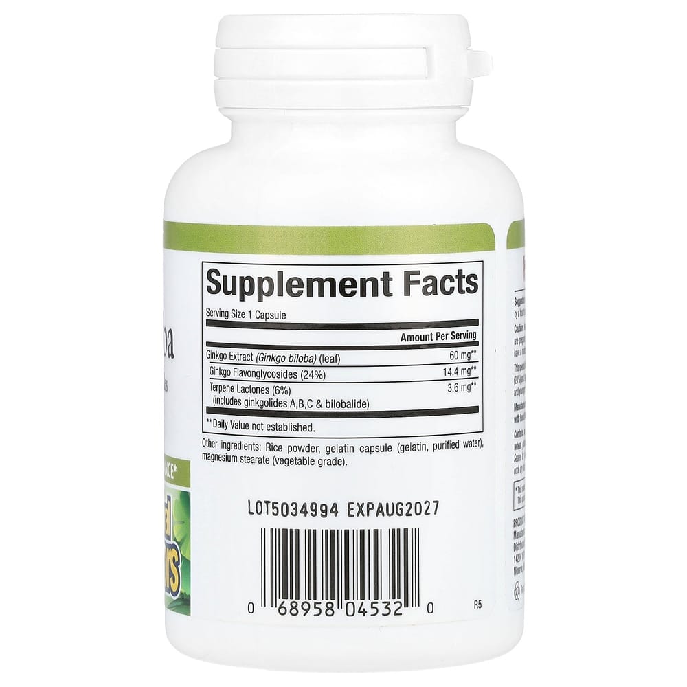 Natural Factors Ginkgo Biloba Capsules, 60 Count