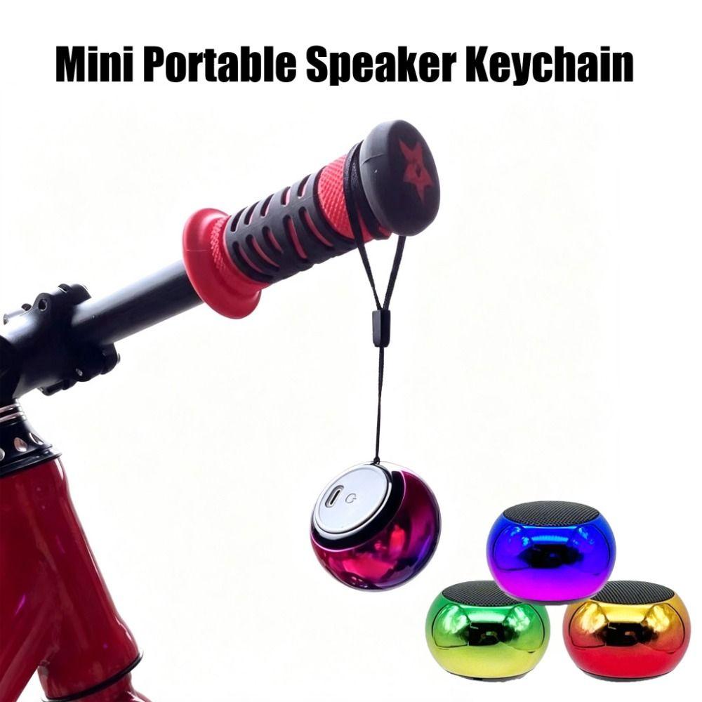 Metal Shell Bluetooth Speaker Keychain Dual Color Mini Speaker Keychain Picnic