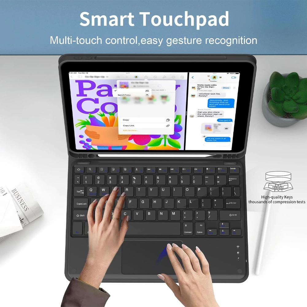 Case for Samsung Tab S6 Lite 10.4 Inch, Bluetooth Keyboard Cover for Galaxy Tab S6 Lite SM-P620/P625/P613/P619/P610/P615/P617