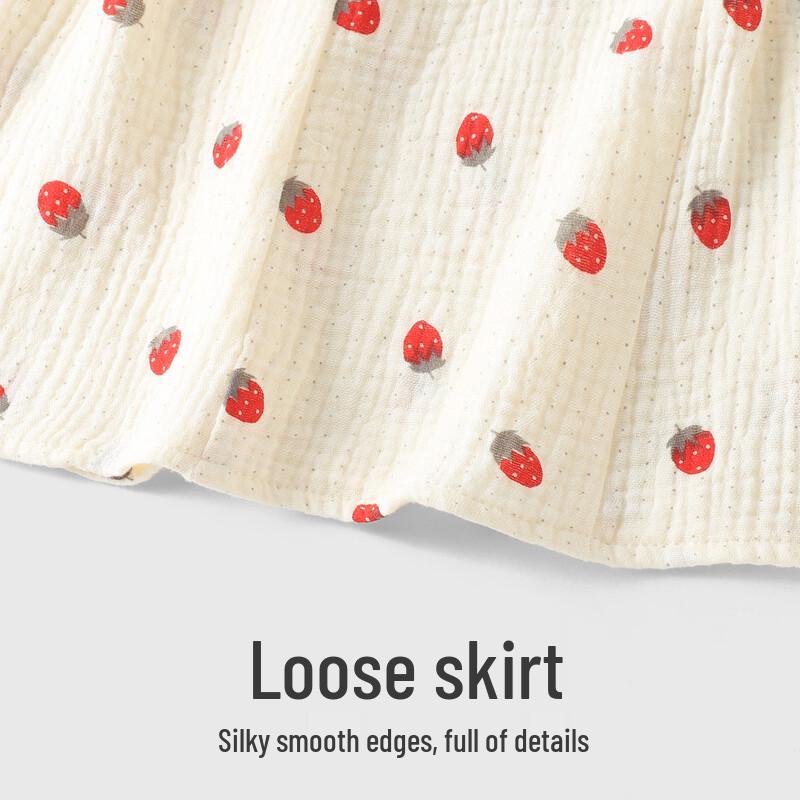 Youqi Baby Girls' Strawberry Print Summer Suspender Dress
