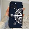 Модный винтажный чехол для телефона с компасом, черный, подходит для IPhone 17,16,15,11,13,14 Pro Max,Plus,X,Xr,Xs Max,13Mini