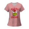 Women's Fashion Printed Short Sleeve V Neck Pattern Tops Pocket Working T-shirts