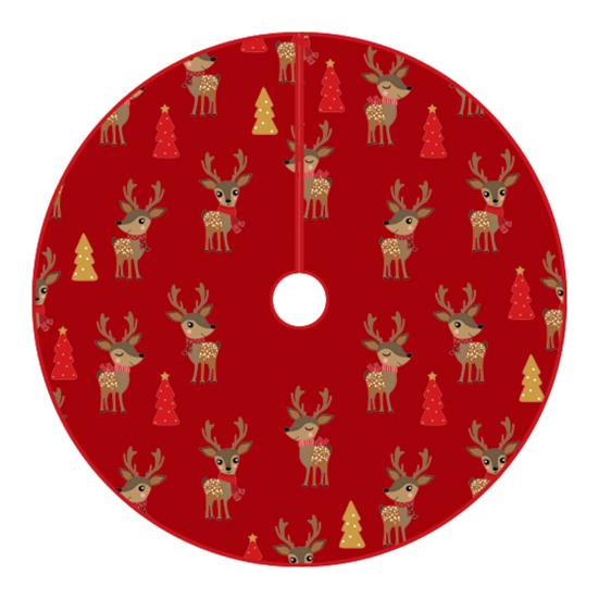 Юбка «Рождественская елка» Яркий цвет, Износостойкий, простая установка, Круглый большой коврик с принтом «Снежинка и лосось» в виде рождественской елки