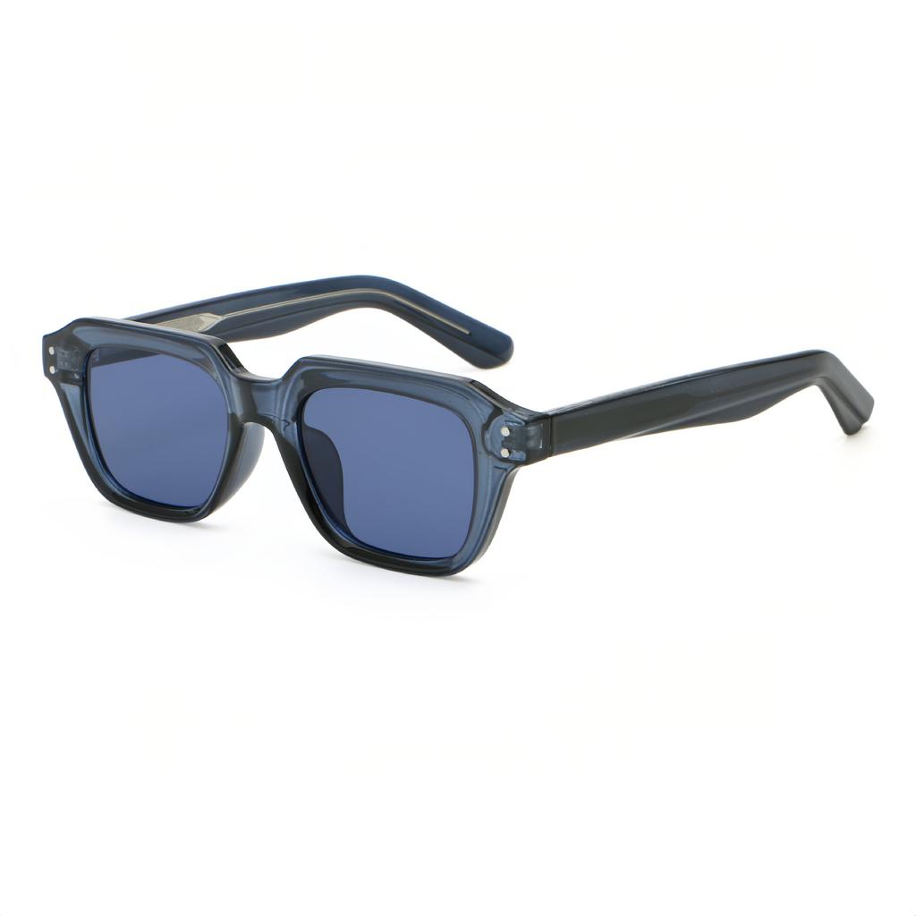 HBK Vintage Sunglasses for Men and Women Retro Luxury Designer Logo High Quality PC+CP Arms Blue Frame for Travel