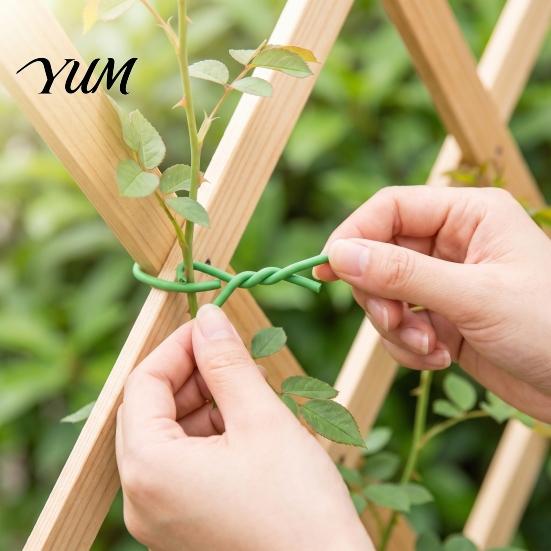 Galvanized Iron Core Tie 32.8Ft Soft Plant Tie, Green Twist Garden with Spool, 2.5mm Diameter, Plastic Coated for Vines Wire Damage-Free Support