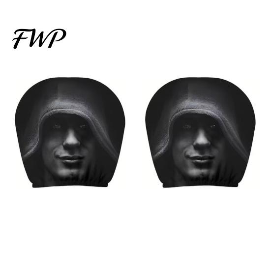 Decorative Car Headrest Protector Funny Covers, Ice Silk Double Side Breathable Cover Print, Stretchable Universal Auto Seat Neck Pillow Cartoon