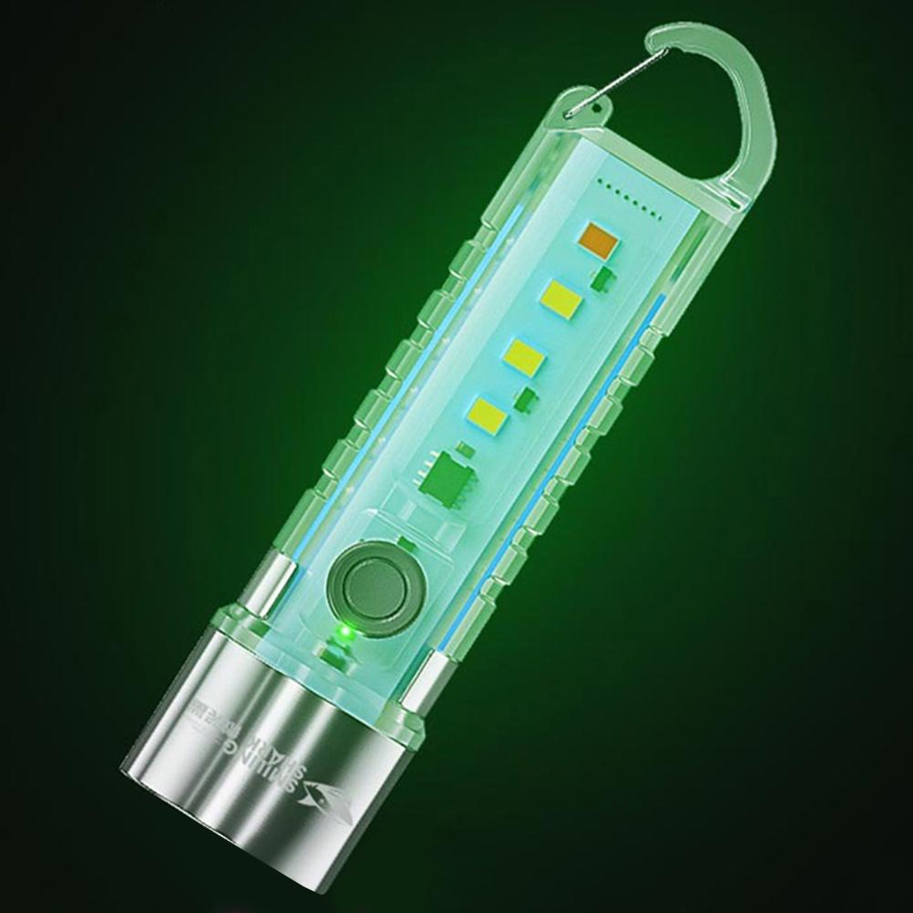 LED SMD Mini Flashlight Rechargeable Pocket Flashlight with Clip Handheld Flashlight Luminous for Camping Hiking Emergency