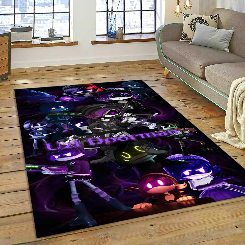 2025 New Style Murder Drones Uzi V Cartoon Robot Rug Carpet for Living Room Bedroom Home Decor, Floor Mat Non-slip Sofa Doormat