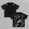 2026 Black Vintage Washed Cotton Loose Y2K Streetwear T-shirt with Double-sided Anime Print of Ichigo Kurosaki from Bleach