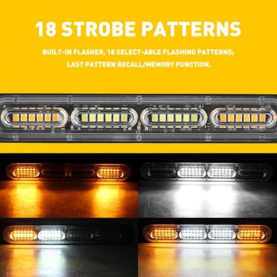 4pcs LED Strobe Flashing Hazard Stop Beacon Fog Light Running Bar Warning Lamps