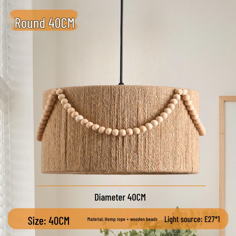 Винтажная люстра Ваби-Саби с кисточками из пеньковой веревки для спальни или гостиной