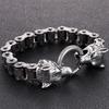 Готический двойной волчий головной браслет из нержавеющей стали для мужчин, винтажный черный цвет
