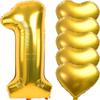 6Pcs Number Balloons 32 Inch Gold Extra Large Big Foil Giant Jumbo Helium Mylar Metallic Number Balloon Heart Shaped Balloons For Birthday Party