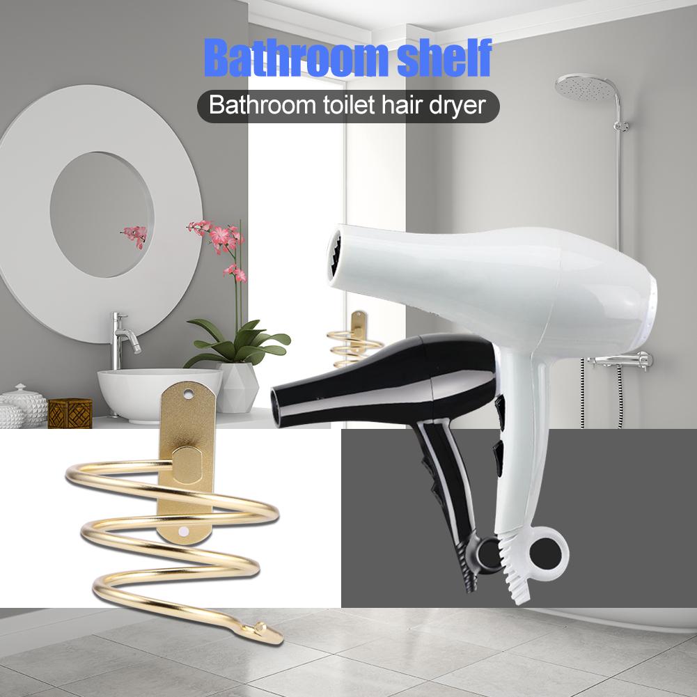 Hair Dryer Holder Hairdressing Blower Bracket Wall Mounted Hanging Hotel Bathroom Shelves Hanger for Household Accessory