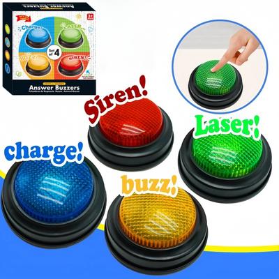Набор buzzer-системы для класса, электронное шоу викторин, buzzer для 4 игроков, система ответов на вопросы, комплект кнопок со светодиодами для быстрых ответов