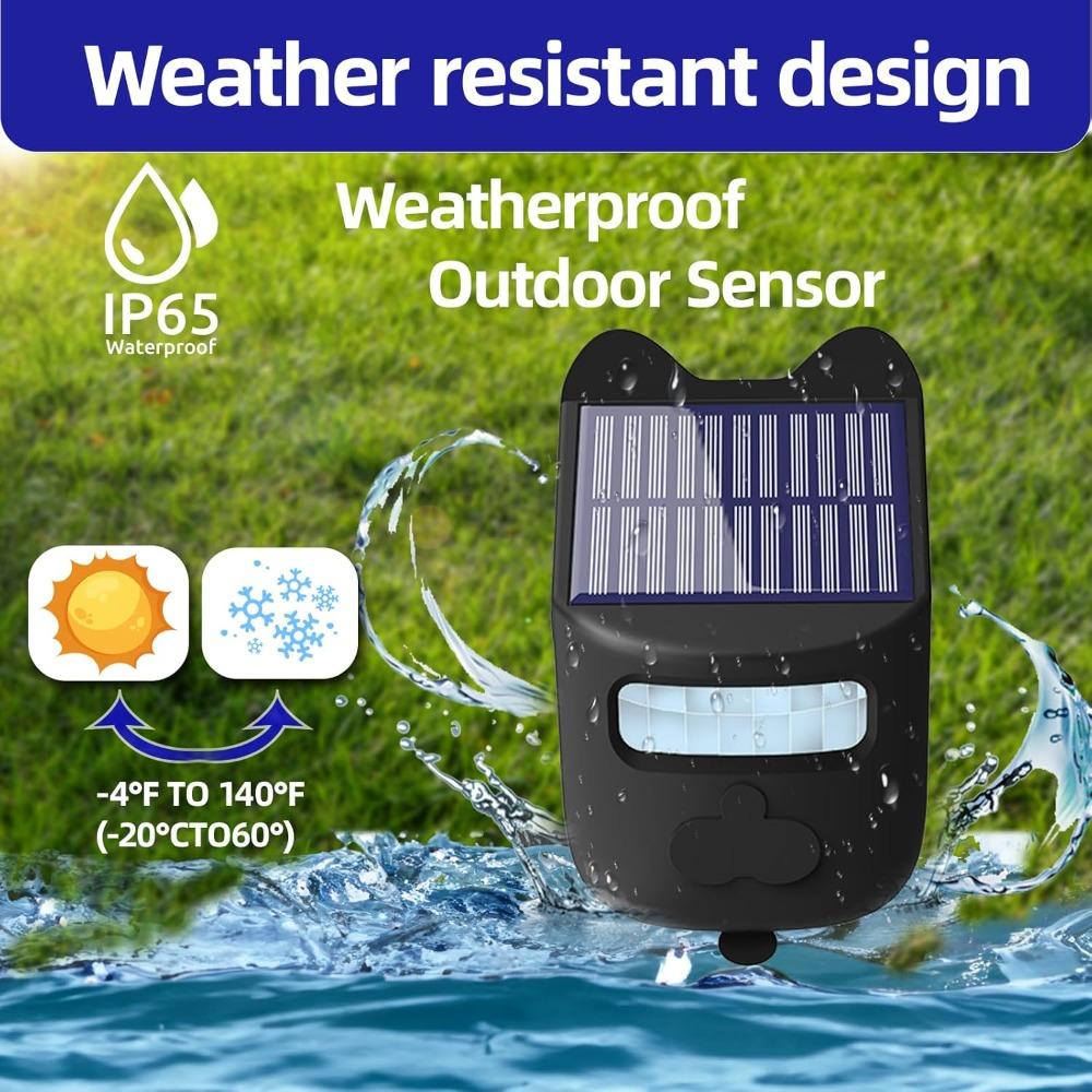A solar-powered lane departure warning system, wireless outdoor waterproof motion detectors and sensors, with an effective range of up to 1,000 feet.
