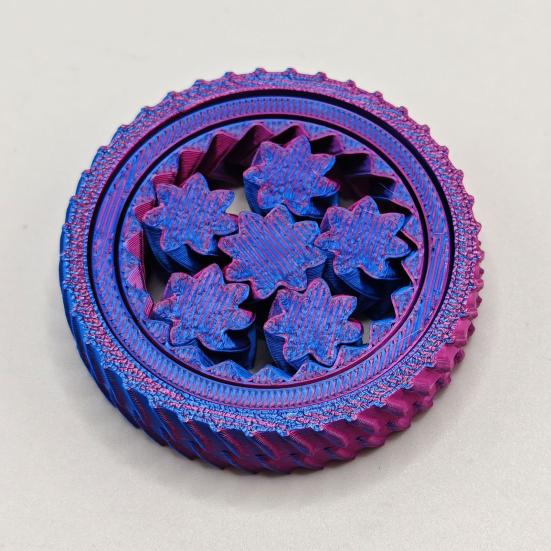 1/5Pcs 3D Printed Fidget Spinner Toy Stress Anxiety Relief Kids Teens Adults Interlocking Gear Fingertip Gyroscope Portable Travel Sensory Spinning