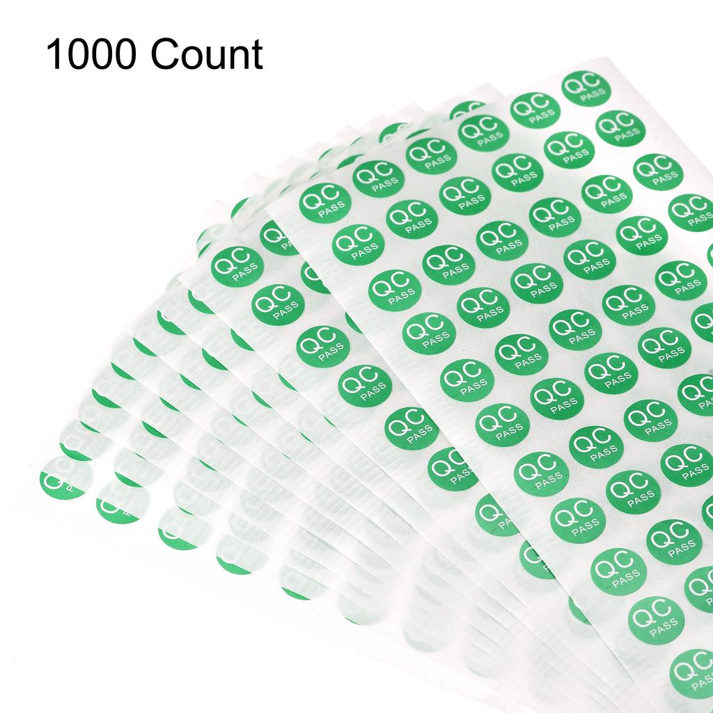 500/1000Pcs Adhesive Labels 10mm QC PASS Mark Green Round Coding Labels Self Adhesive Stickers for Industry Items