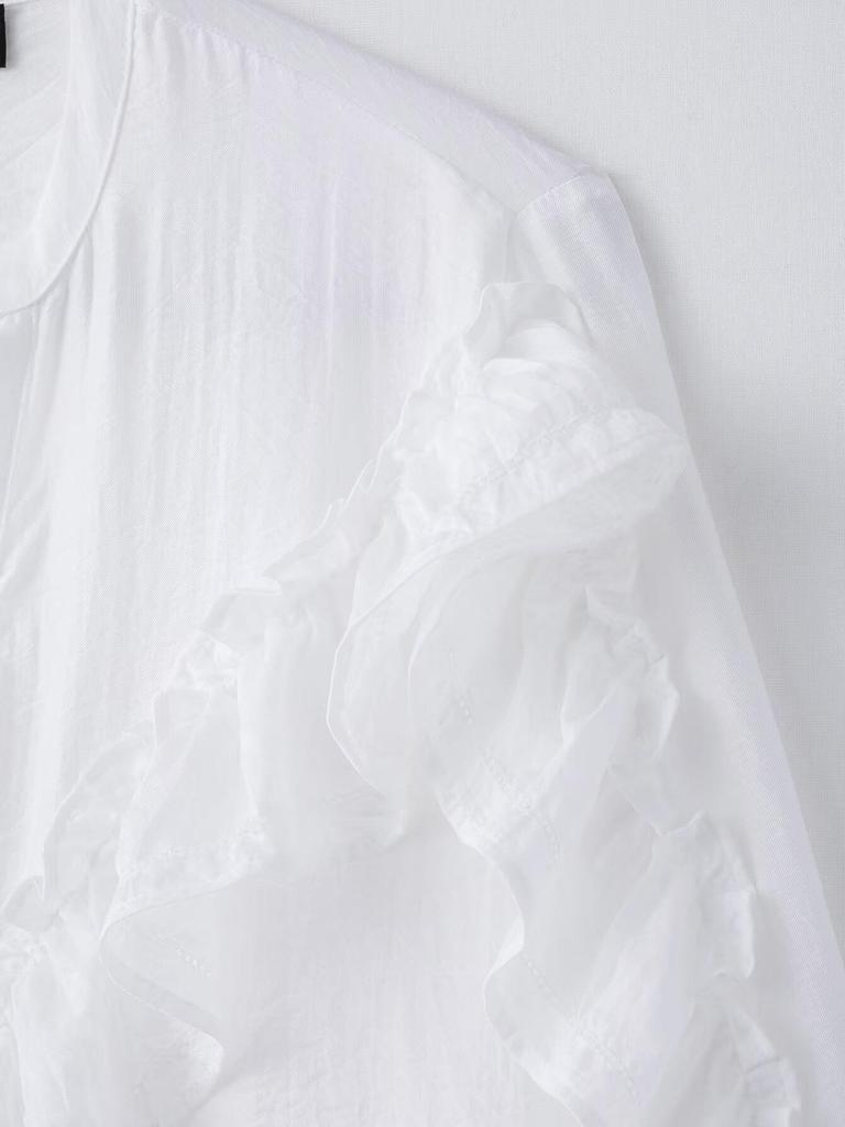 Spring 2025 Women's European & American Style Fashion Lace Layered Shirt