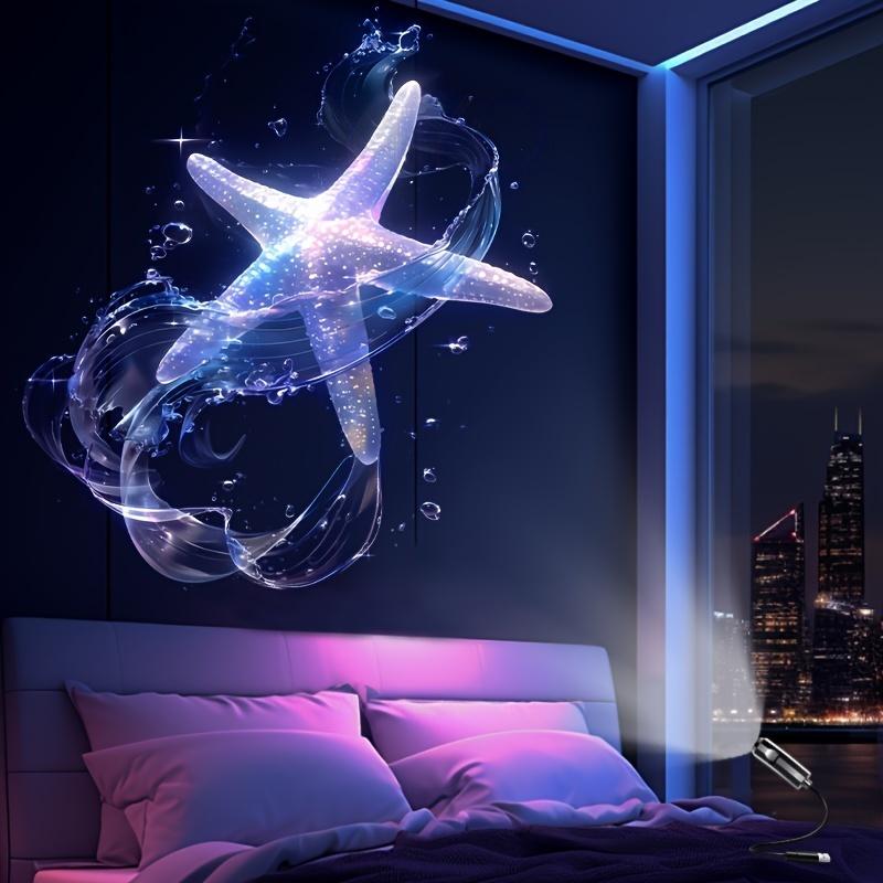 USB Projector LED Light 1/6pcs Projection Patterns- Adjustable Whale Butterfly Jellyfish Starfish Night Light Festival Gift