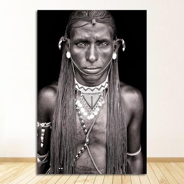 Украшение дома, черно-белая картина на холсте для гостиной, настенные картины Quadro Cuadros, африканские женские и мужские настенные художественные портреты