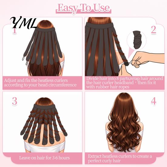 Octopus Curl Styling Headband No Heat Curling Rod Headband, Hair Curler fo Long Thick Hair, Portable Accessory Curls Roller with Eight Claws, DIY Tool