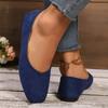 2024 Plus Size Shoes Female Slip On Women's Flats Concise Casual Flats Women Solid Square Toe Soft Bottom Outdoor Shoes Women