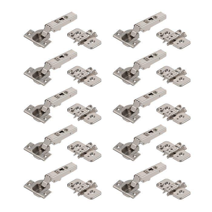 Charnière de meuble - BLUM - 8884760 - Lot de 10 - Acier allié - Chrome