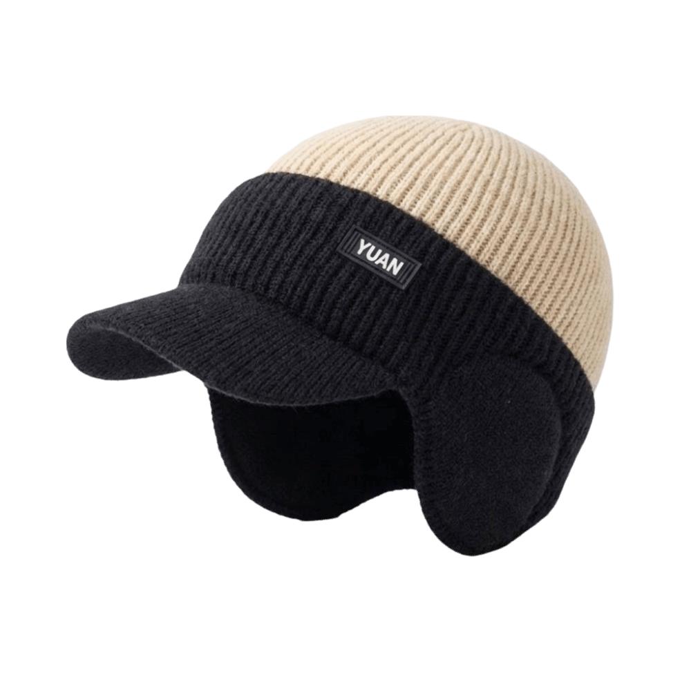 Windproof Cycling Beanie Thick Ear Flap Hat New Men's Knit Hat Winter