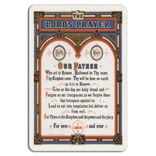 Elegant Lords Prayer Metal Sign Faith Hope DecorAluminum