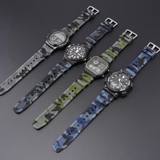 Ремешок для часов Потостойкий Износостойкий Водонепроницаемый Дышащий Не выцветающий Прочный Мягкий Камуфляжный Принт Ремешок для наручных часов