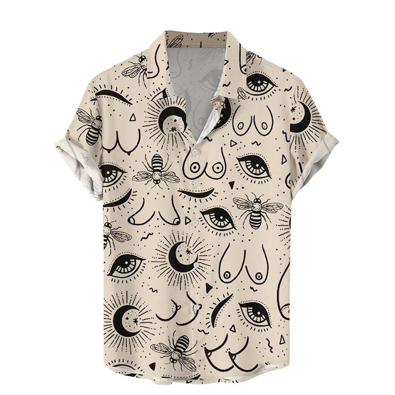 Harajuku Summer New 3D Printing Hentai Styles Shirts Color Rainbows Graphic Short Men Fashion Cool Clothes Blouses