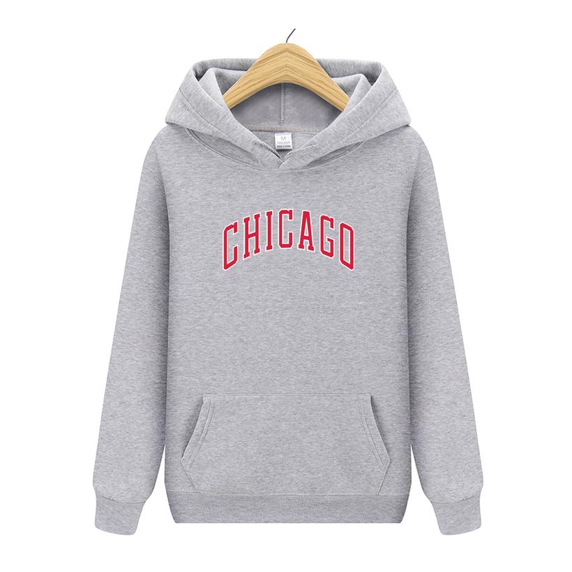 Chicago Men Hoodie Fashion Oversize Hoodies Women Pocket Long Sleeve Hoodies Clothing Chicago Sweatshirt Women Sweatshirts