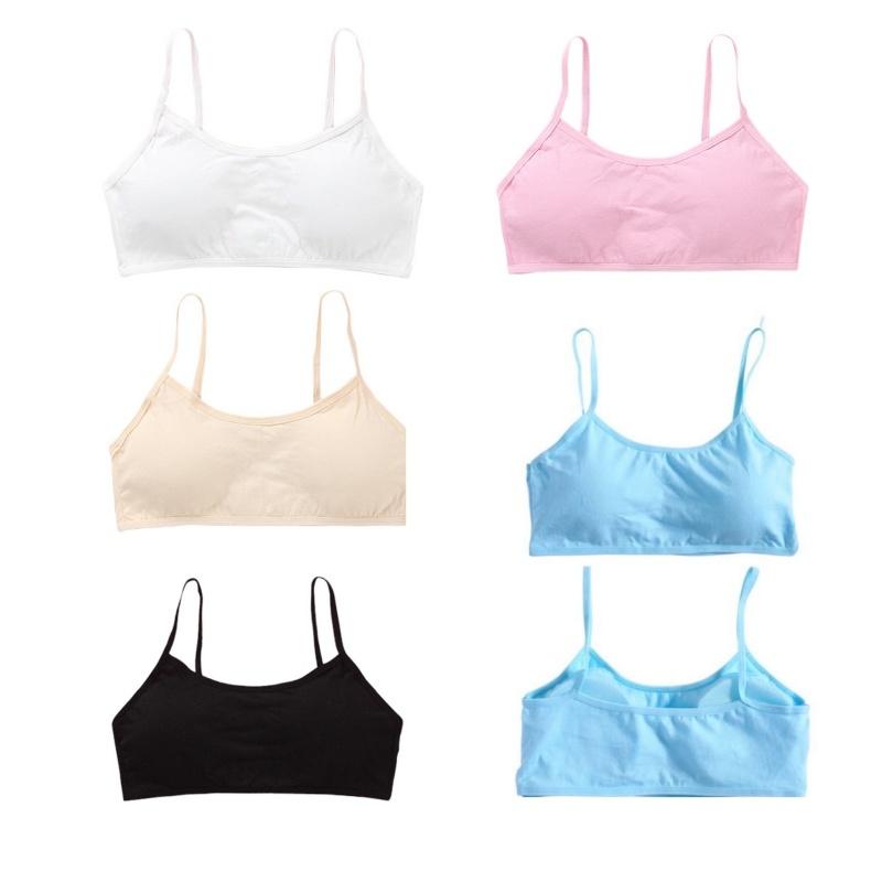 Бюстгальтер для девочек, дышащие подростковые бюстгальтеры для детей, нижнее белье для подростков, однотонный жилет для подростков, топы-трубы для девочек, нижнее белье