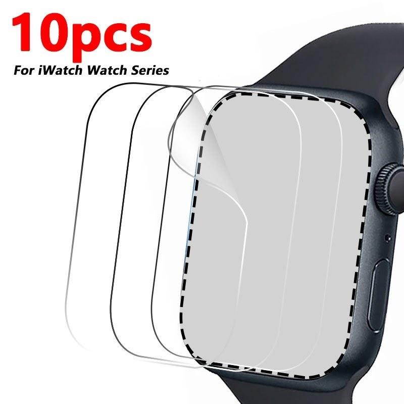 10pcs TPU Clear Smartwatch Screen Protect Film For iWatch 38 40 41 42 44 45 49mm Ultra/Se/10//9/8/7/6/5/4/3/2/1 Series