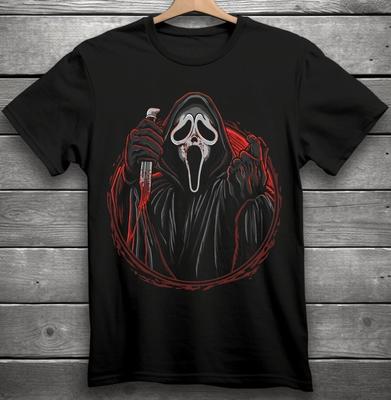 Черная футболка для хоррор-фильма S-3XL Призрачное лицо