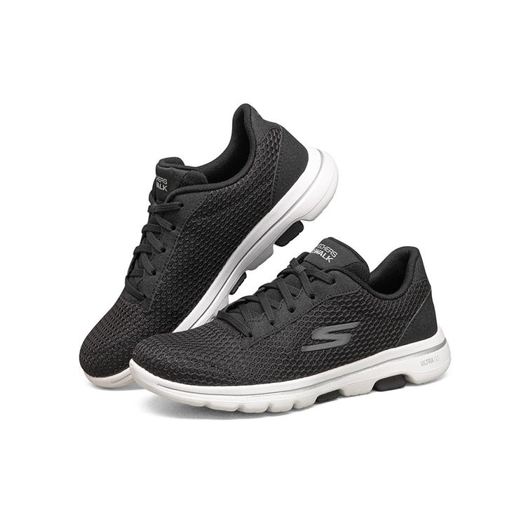 Skechers Go Walk 5 Удобные Дышащие Низкие Повседневные Беговые Кроссовки Женские Кроссовки Черные 896022-BKW