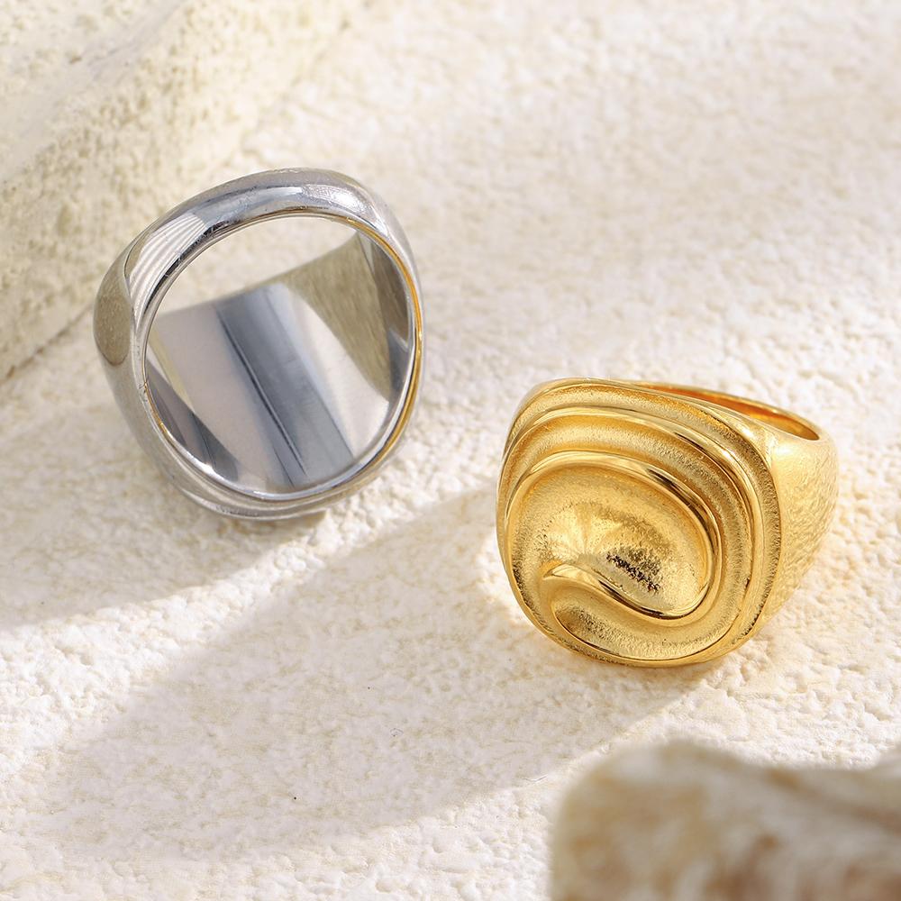 MamacitaSlay Кольцо с резьбой из нержавеющей стали 316L, покрытие 18K золотом, водостойкие украшения, высококачественное кольцо для женщин, новый тренд 2026, подарок