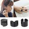 Trendy Finger Open Band Above Stack Ring Set Knuckle Ring Black Midi