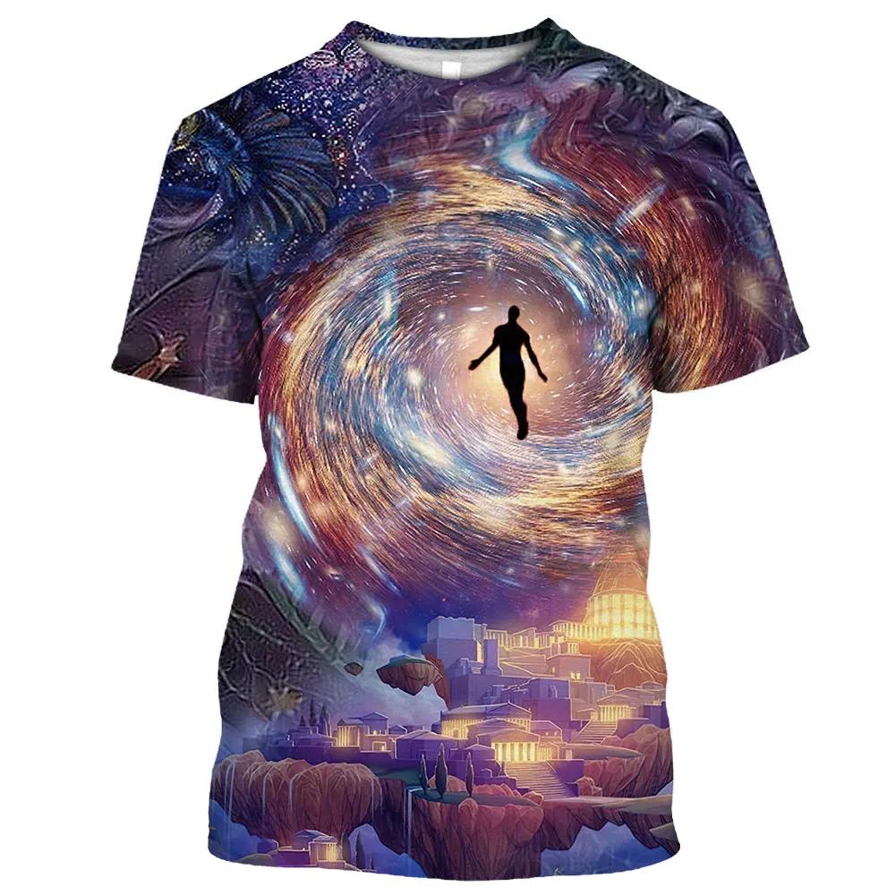 Новые мужские футболки Summer Tide Fantasy Figure Picture, повседневные футболки с 3D-принтом в стиле хип-хоп с круглым вырезом и коротким рукавом