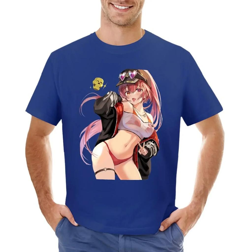 Houshou Marine T-shirt cute clothes plus sizes vintage clothes designer t shirt men
