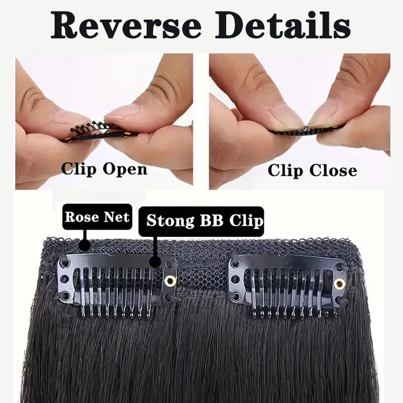 MISS WIG Синтетические короткие прямые волосы гладкие и пушистые 2 клипсы для накладных волос невидимые накладки для накладных волос для женщин повседневные аксессуары