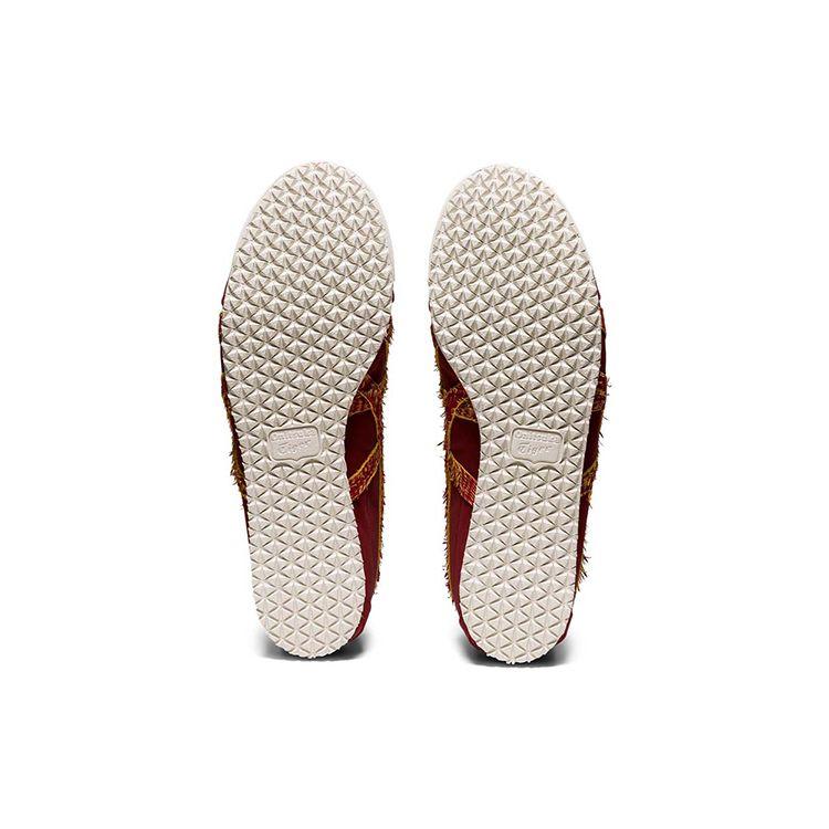 ONITSUKA TIGER Mexico 66 Ткань Синтетическая Кожа Модные Крутые Легкие Низкие Повседневные Кроссовки Унисекс Бордовый Золотой 1183A945-600
