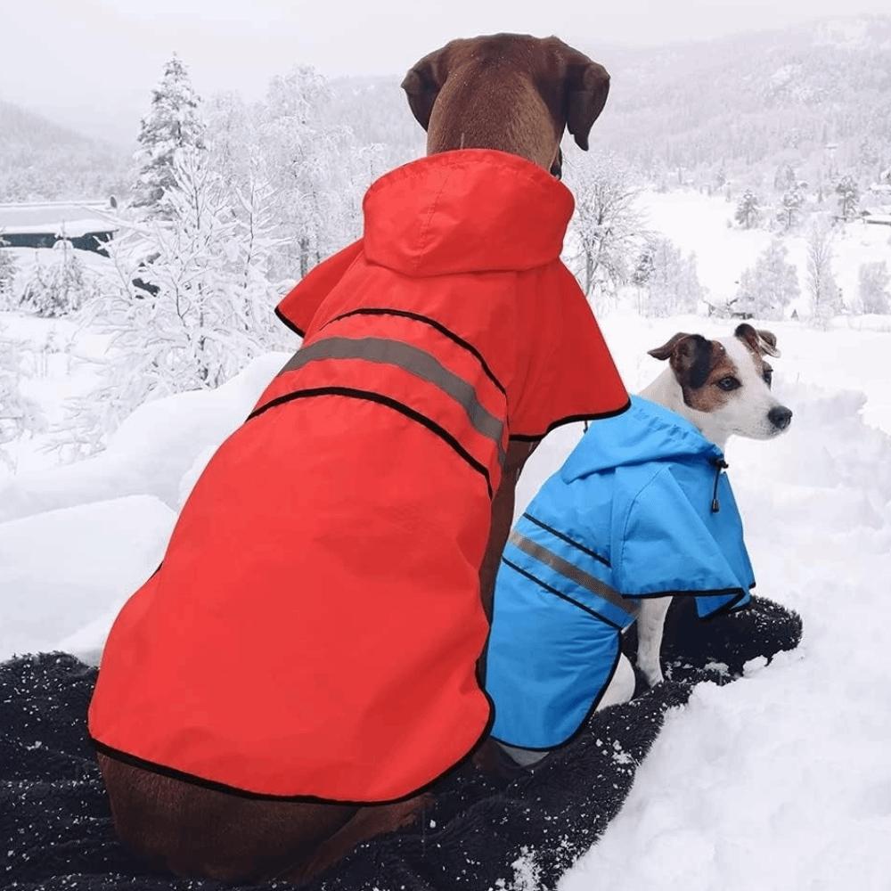 Reflective Strip Dog Hooded Raincoat Waterproof Pet Rain Jacket Dog Rain Cloak Bulldog