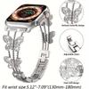 Металлический ремешок для Apple Watch Series 8, 7, 6 SE, 5, 4, 3, 45 мм, 44 мм, 42 мм, роскошный браслет с бриллиантами и бабочкой, IWatch Ultra, 49 мм, 40 мм, 38 мм