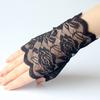 1 Pair Women Prom Gloves See-through Lace Thin Fingerless Literary Style Performances Bride