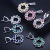 Round Zircon Chain Set, Earring Pendant Two-Piece Set, Color Retention, Multi-Color Optional