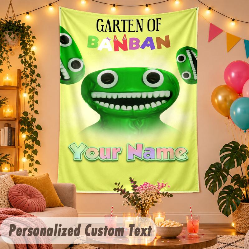 Garten of Banban Personalized Wall Tapestry Custom Name Text Polyester Hanging Decor Home Room